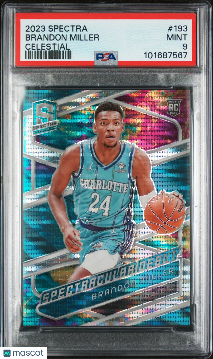 2023 Panini Spectra Basketball Brandon Miller RC Rookie Celestial PSA 9 /125 