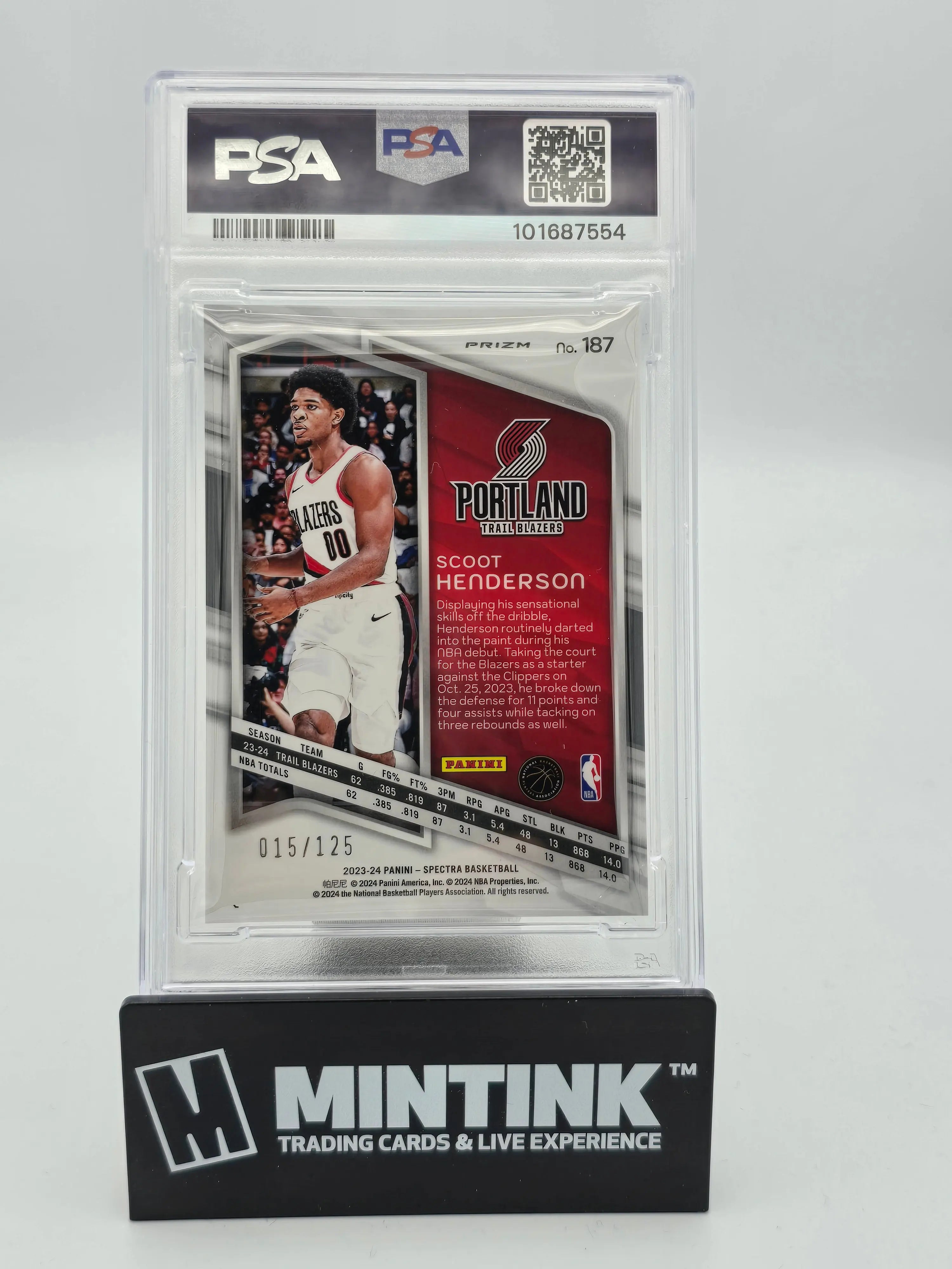 2023 Panini Spectra Basketball Scoot Henderson RC Rookie Celestial PSA 9 /125 