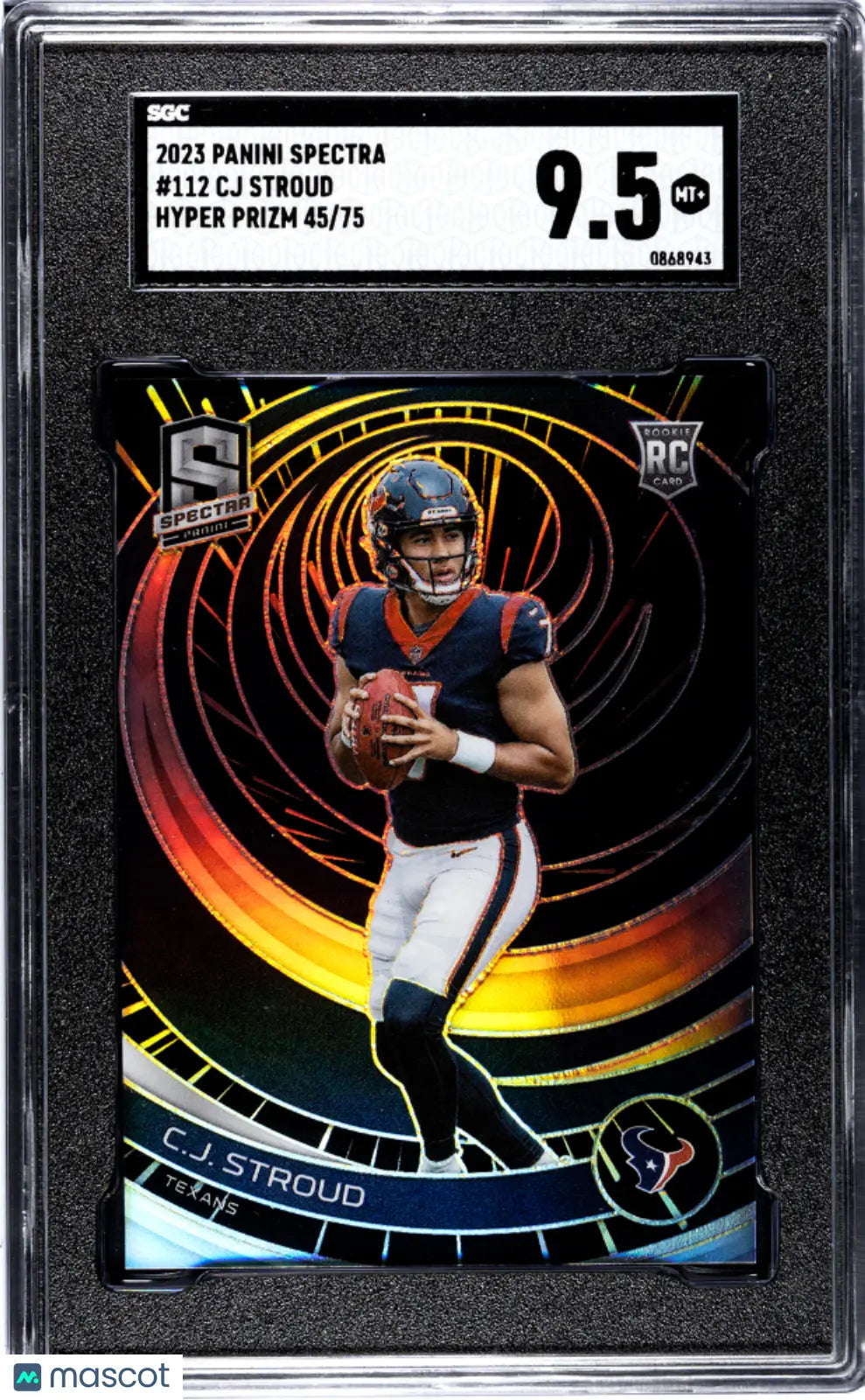 2023 Panini Spectra Football CJ Stroud RC Rookie Hyper Prizm SGC 9.5 /75 