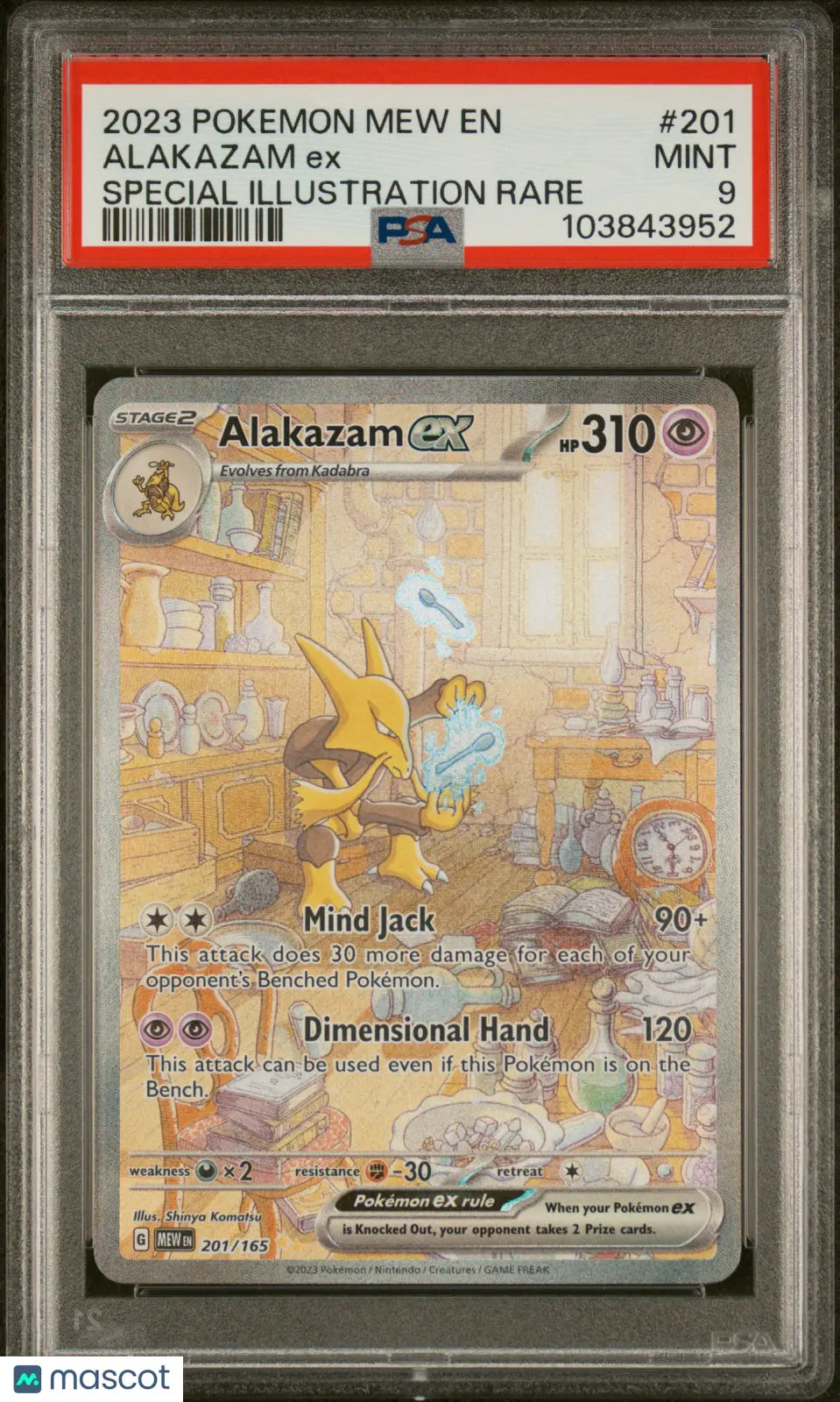 2023 Pokemon Mew EN Alakazam EX #201 Special Illustration Rare PSA 9 