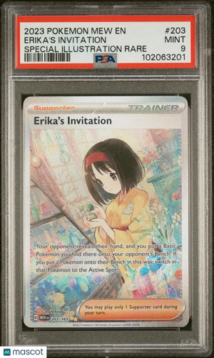 2023 Pokemon Mew EN Erika's Invitation #203 Special Illustration Rare PSA 9 