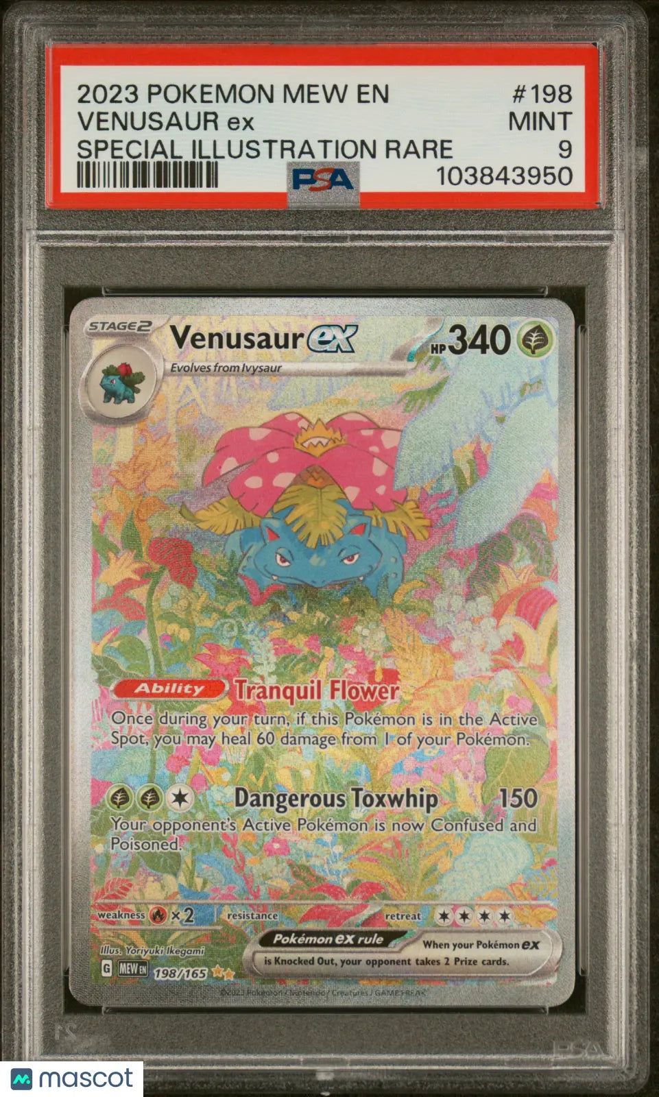 2023 Pokemon Mew EN Venusaur EX #198 Special Illustration Rare PSA 9 