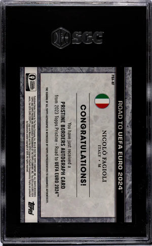 2023 Pristine RD To UEFA Euro Nicolo Fagioli Pristine Borders Auto SGC 9.5 /199 