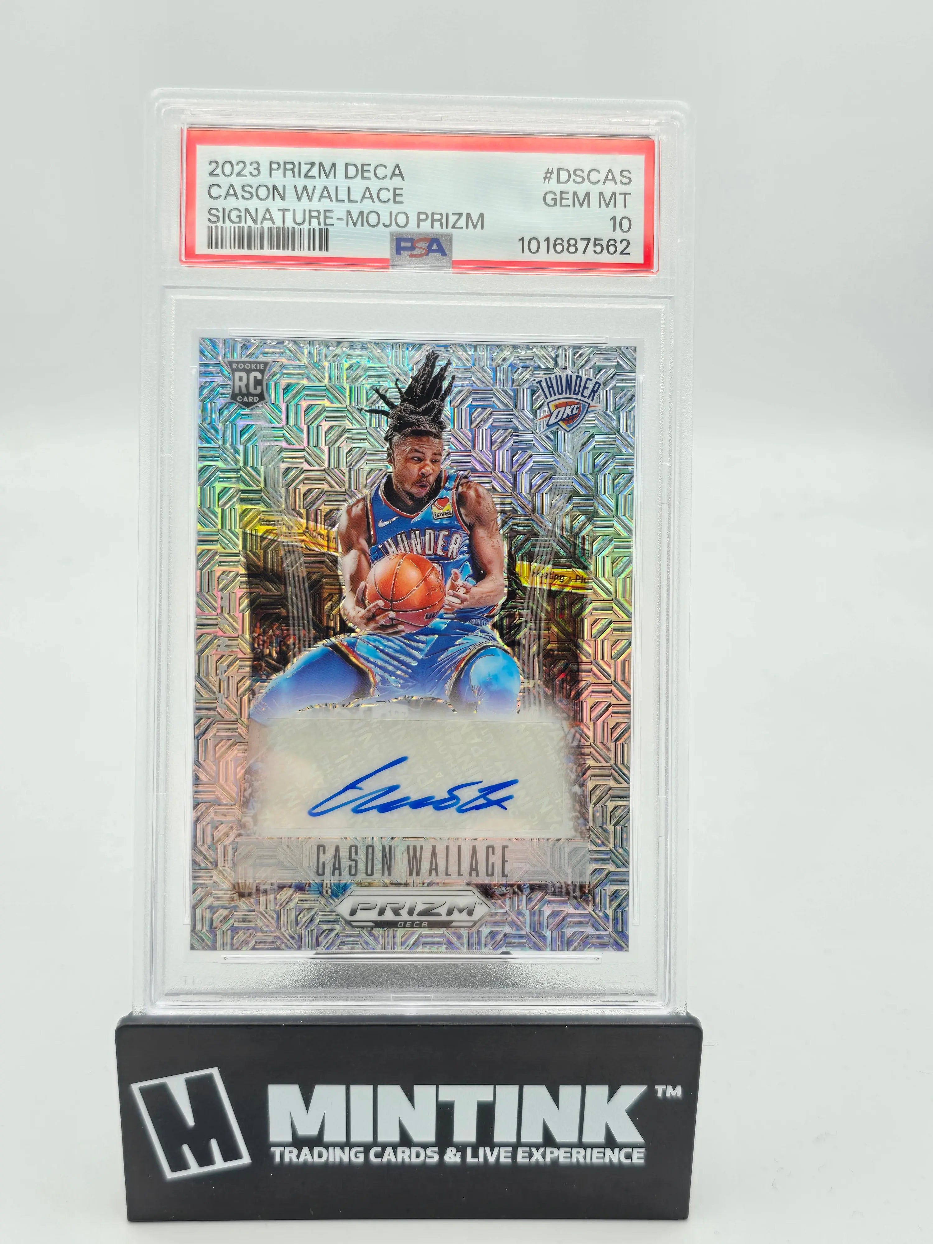 2023 Prizm Deca Cason Wallace RC Rookie Signatures Auto Mojo Prizm PSA 10 /25 