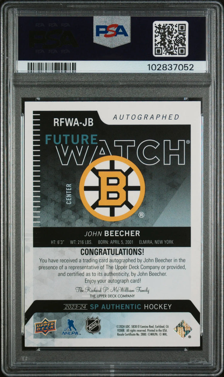 2023 SP Authentic 2013-14 Retro Autograph Future Watch John Beecher PSA 10 /699 