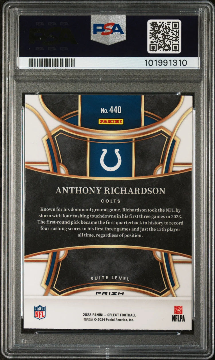 2023 Select Anthony Richardson RC Rookie Silver Prizm  Suite Level PSA 10 