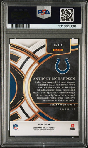 2023 Select Football Anthony Richardson RC Rookie Silver Prizm 
 Premium PSA 8 