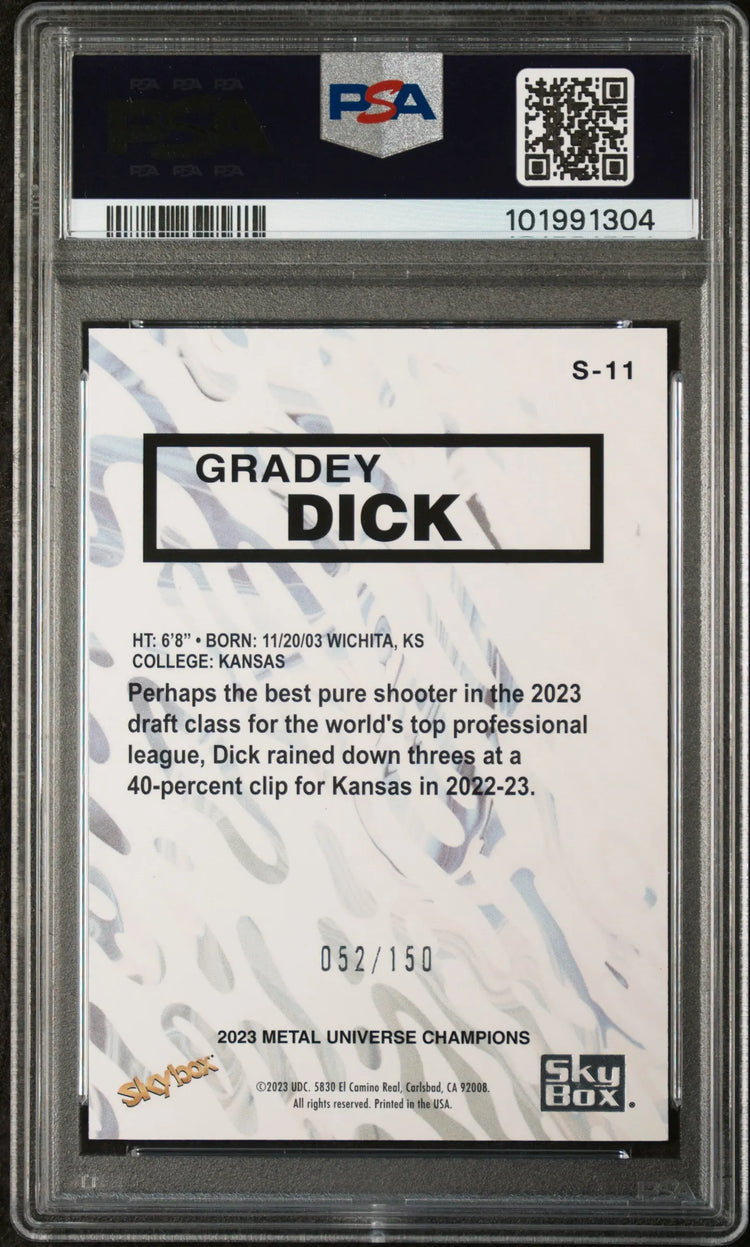 2023 Skybox Metal Univ. Champions Premium Star Top AZ Gradey Dick PSA 10 /150 