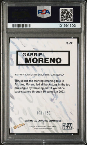 2023 Skybox Metal Universe Champions Skybox Premium Gabriel Moreno PSA 10 /150 