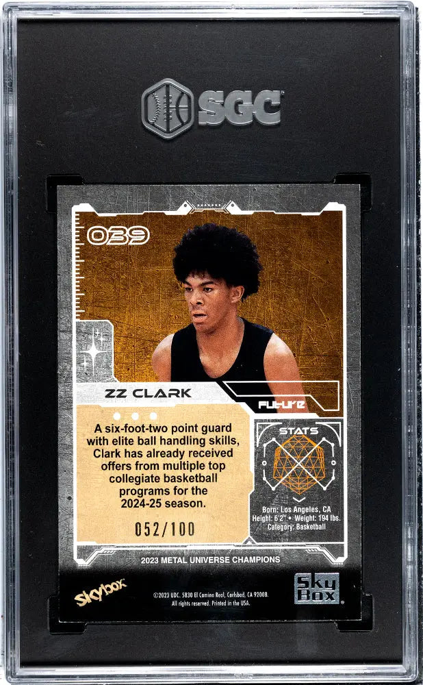 2023 Skybox Metal Universe Champions ZZ Clark Precious Metal Gems Red SGC 9 /100 