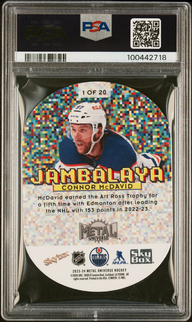 2023 Skybox Metal Universe Hockey Jambalaya Connor McDavid PSA 8 Case Hit 