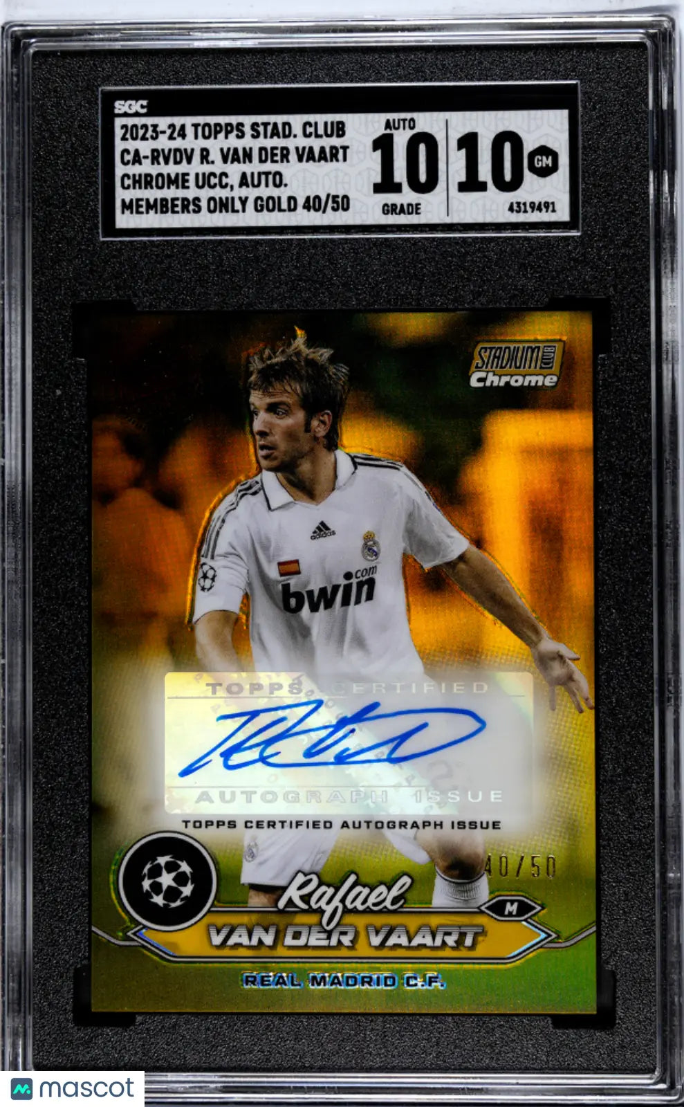 2023 Stadium Club Chrome Rafael Van Der Vaart Members Only Gold Auto SGC 10 /50 