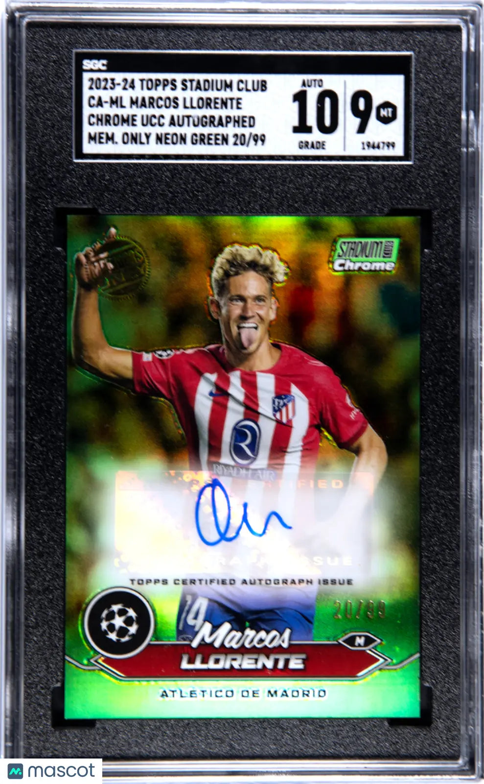 2023 Stadium Club Chrome UCL Marcos Llorente Members Only Neon Green SGC 9 /99 