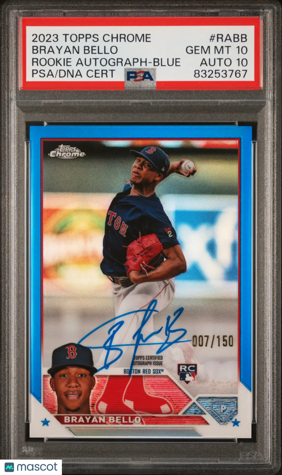 2023 Topps Chrome Baseball Rookie Autograph Brayan Bello Blue PSA 10 /150 