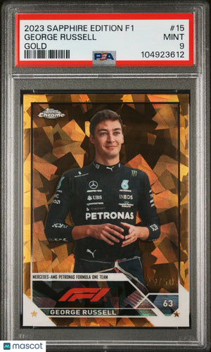 2023 Topps Chrome Formula 1 Sapphire Edition George Russell Gold PSA 9 /50 