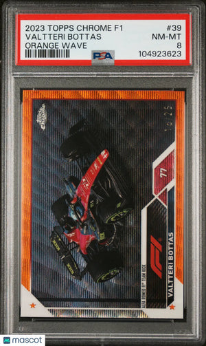 2023 Topps Chrome Formula 1 Valtteri Bottas Orange Wave PSA 8 /25 