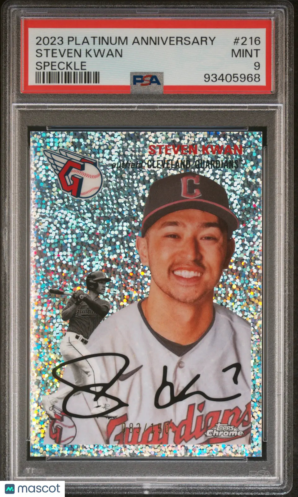 2023 Topps Chrome Platinum Anniversary Steven Kwan Speckle PSA 9 /150 