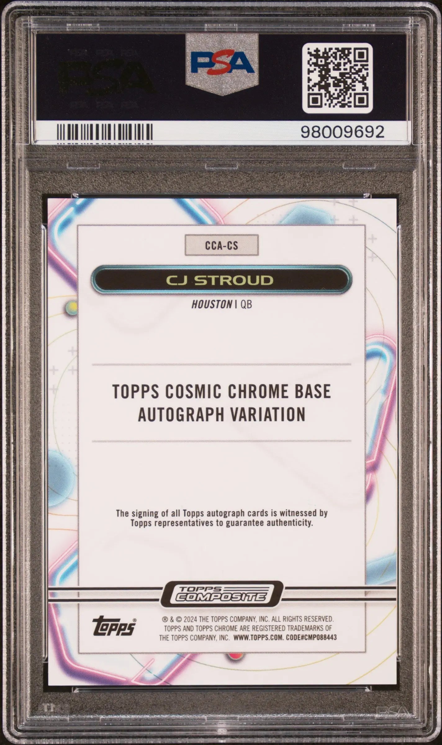 2023 Topps Composite Cosmic Chrome CJ Stroud RC Autograph PSA 10 