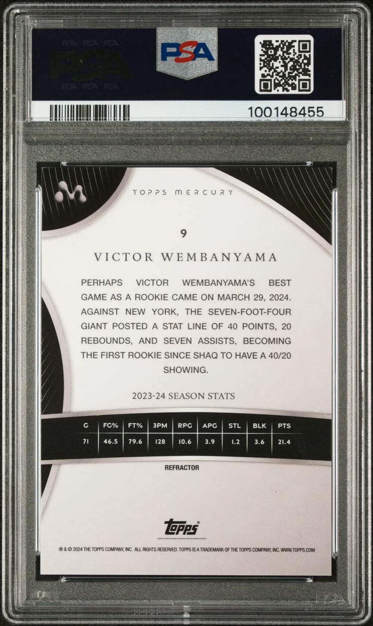 2023 Topps Mercury: Victor Wembanyama RC Rookie Refractor PSA 10 /99 