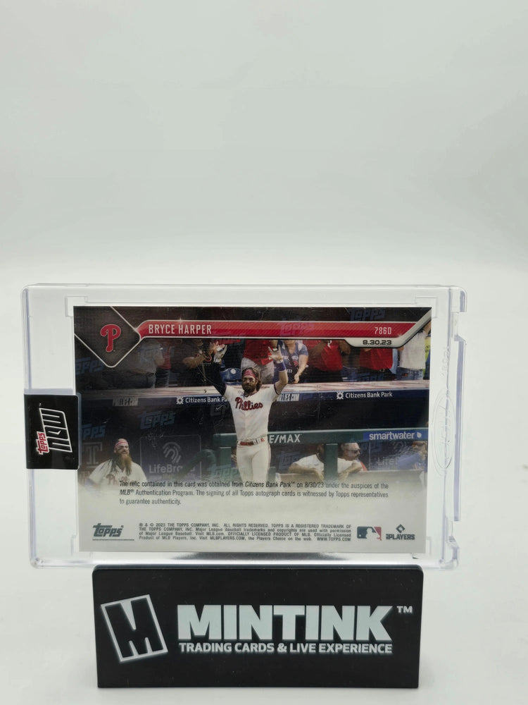 2023 Topps Now Baseball Bryce Harper Career Homerun #300 Relic Auto 3/10 