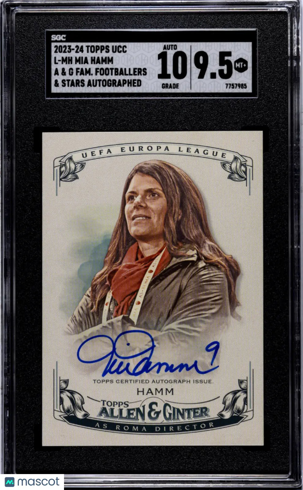 2023 Topps UEFA Club Competitions Mia Hamm A&G Autograph SGC 9.5 #L-MH 