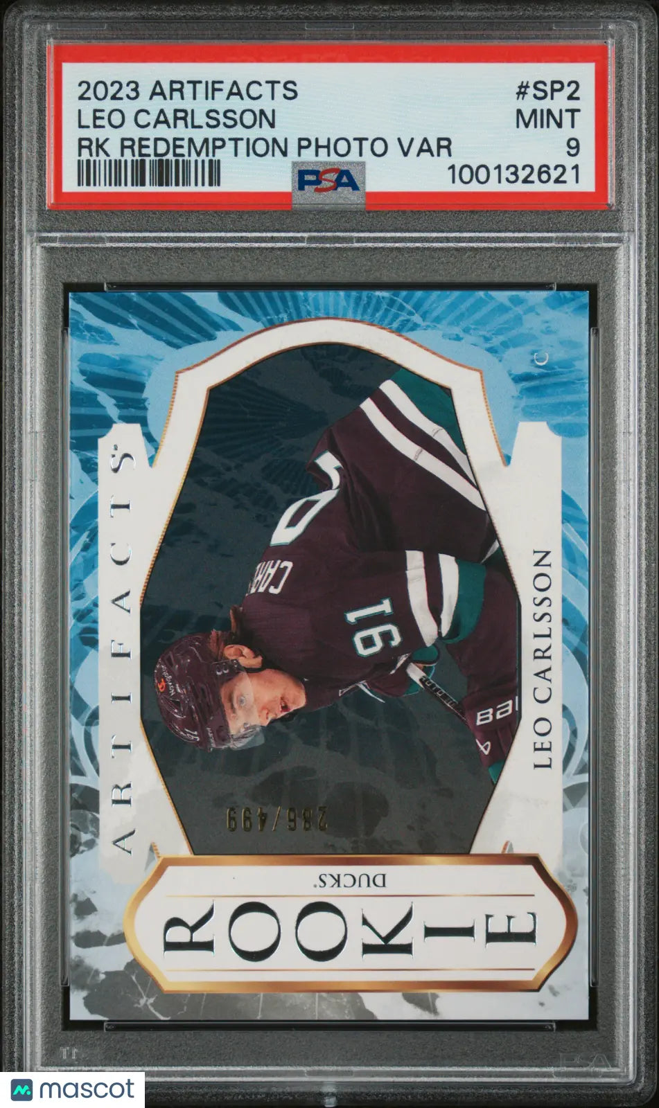 2023 UD Artifacts Rookie Horizontal Photo Variants Leo Carlsson PSA 9 /499 