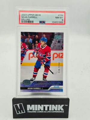 2023 Upper Deck Series 1 Hockey Sean Farrell Young Guns RC Deluxe PSA 8 /250 