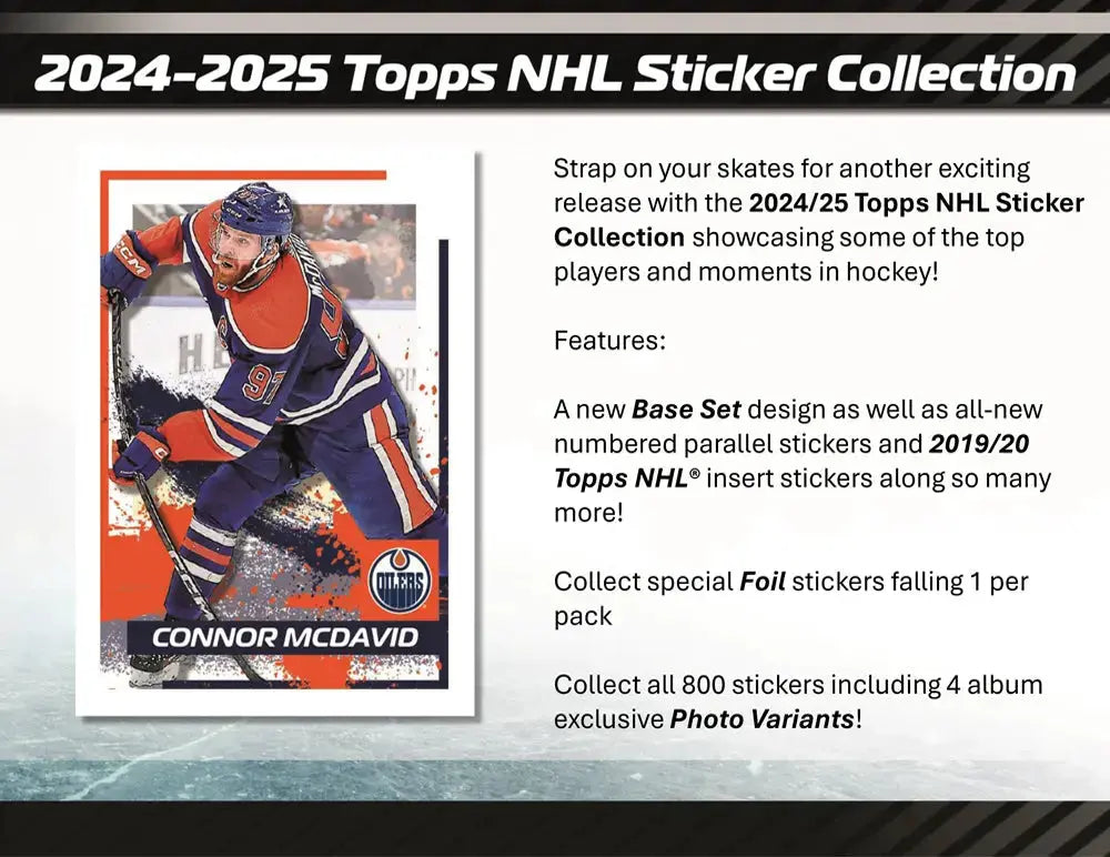 2024-25 Topps NHL Hockey Sticker Pack 