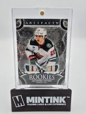 2024-25 Upper Deck Artifacts Hockey Liam Ohgren Rookie Black Dual Materials /5 