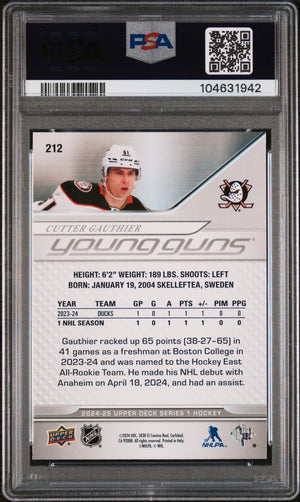 2024-25 Upper Deck Series 1 Hockey Cutter Gauthier Young Guns RC PSA 9 