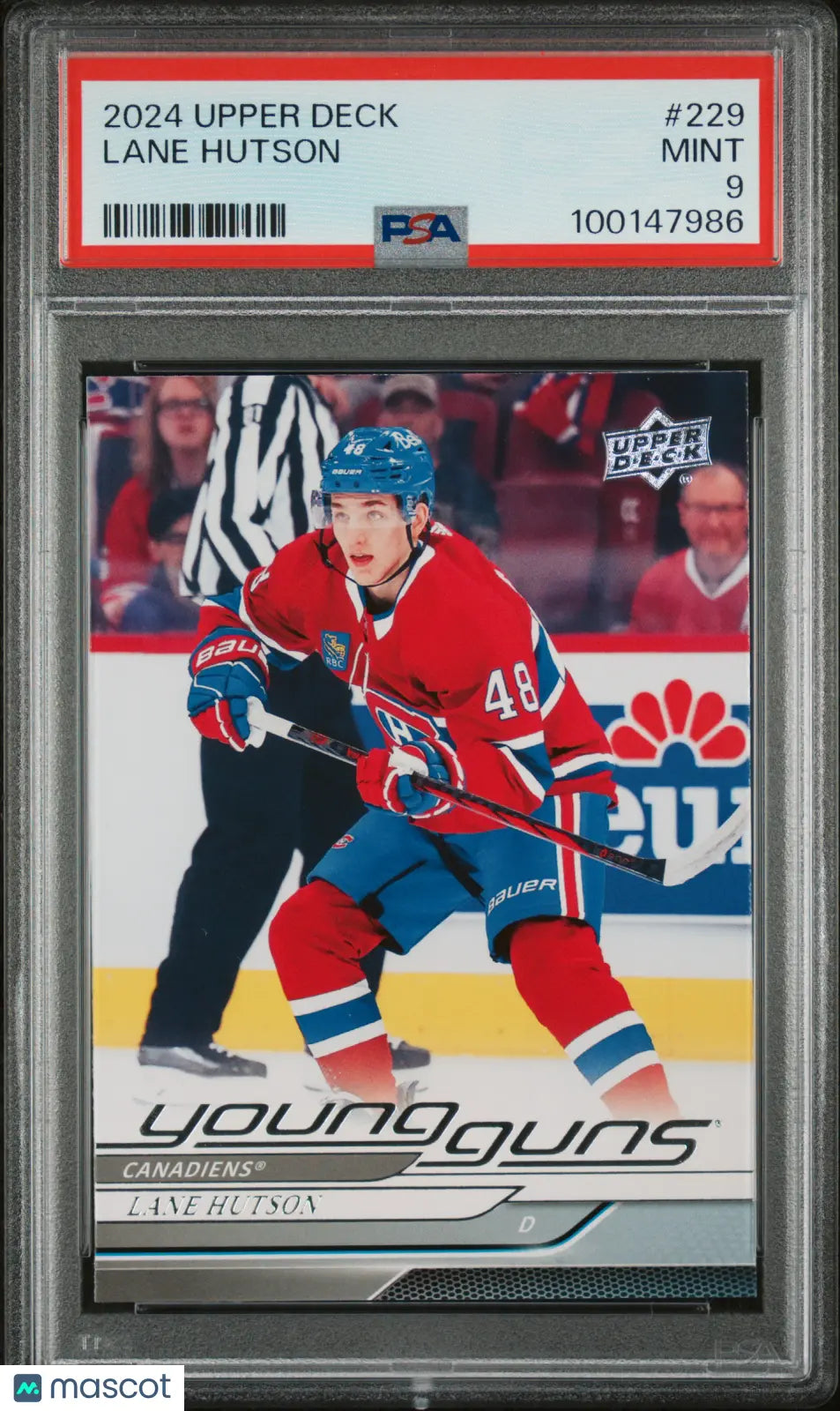 2024-25 Upper Deck Series 1 Hockey Lane Hutson Young Guns PSA 9 