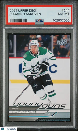 2024-25 Upper Deck Series 1 Hockey Logan Stankoven Young Guns PSA 8 