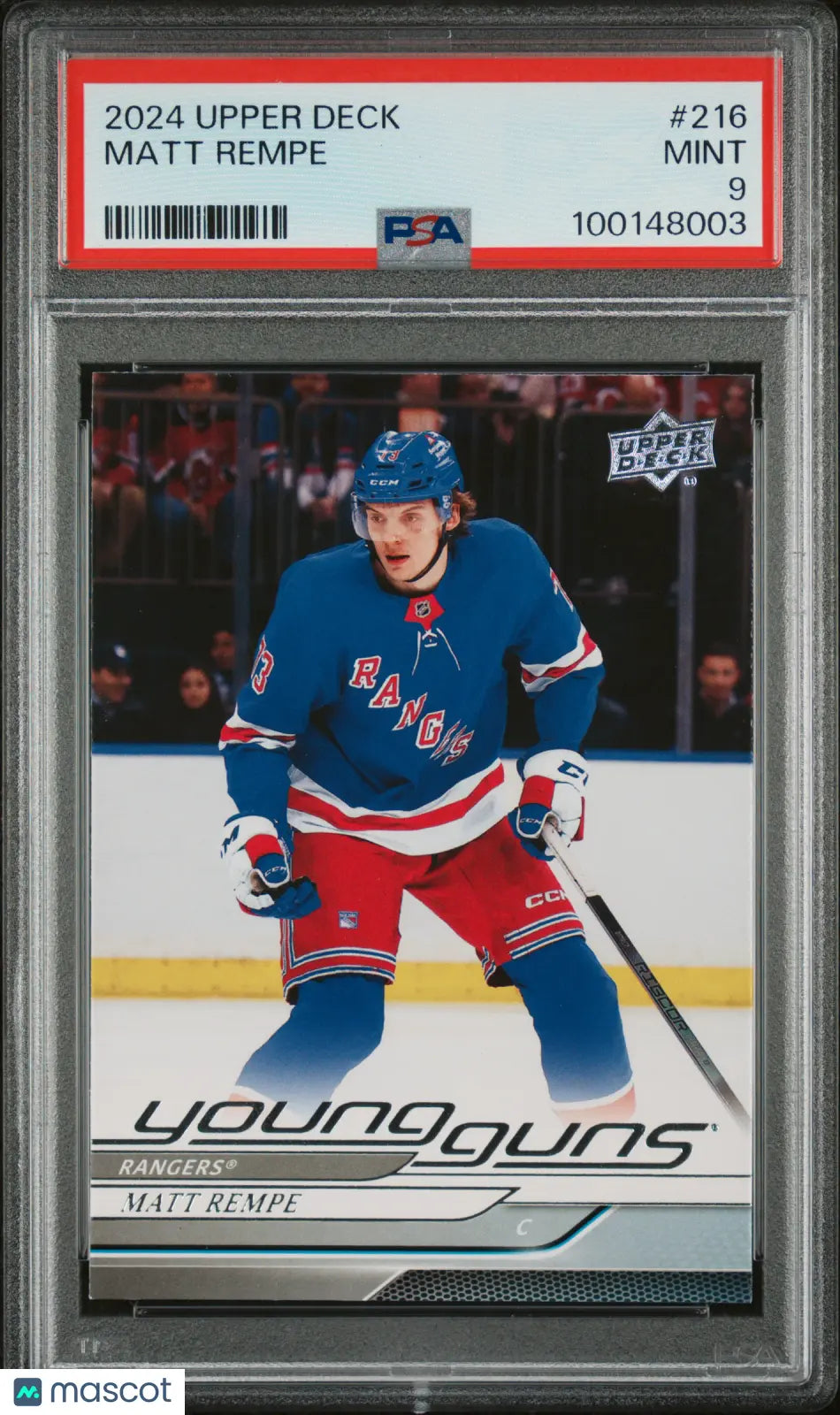 2024-25 Upper Deck Series 1 Hockey Matt Rempe Young Guns PSA 9 