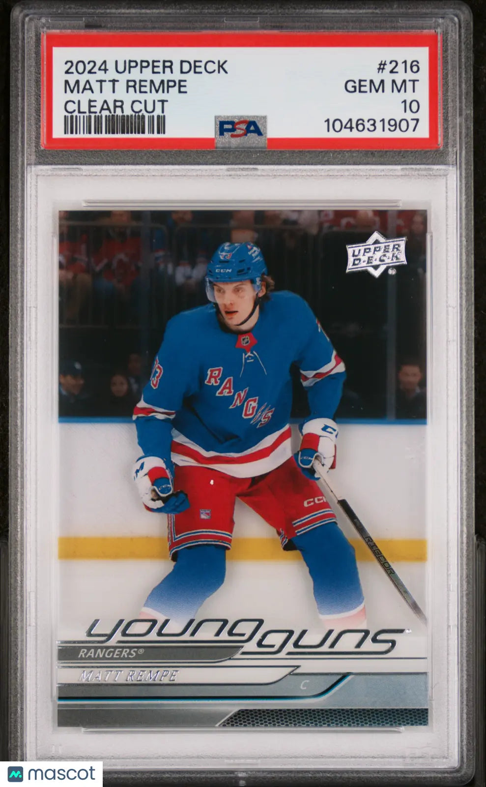 2024-25 Upper Deck Series One Hockey Matt Rempe Clear Cut Young Guns RC PSA 10 