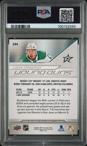 2024-25 Upper Deck Series One Logan Stankoven Young Guns Deluxe PSA 9 /250 