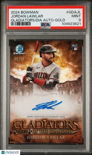 2024 Bowman Gladiators Of The Diamond Autos Gold Jordan Lawlar RC PSA 9 /50 