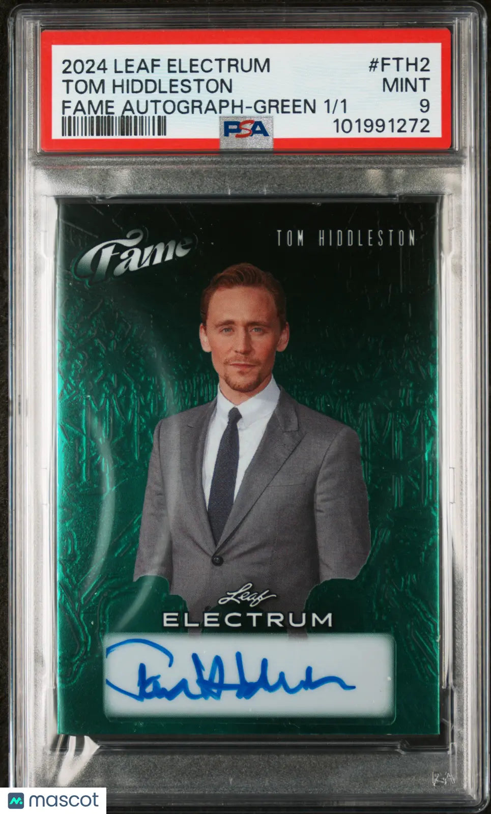 2024 Leaf Electrum Fame Autographs Green Tom Hiddleston PSA 9 1/1 