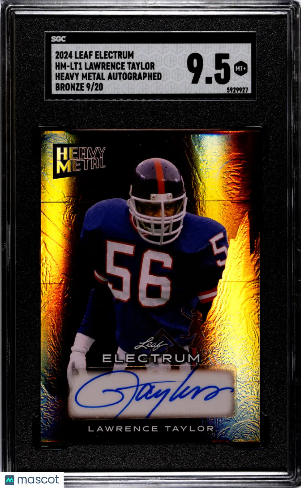 2024 Leaf Electrum Lawrence Taylor Heavy Metal Bronze Auto SGC 9.5 /20 