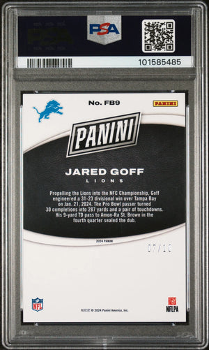 2024 Panini Black Friday Football Jared Goff Gold PSA 9 /10 