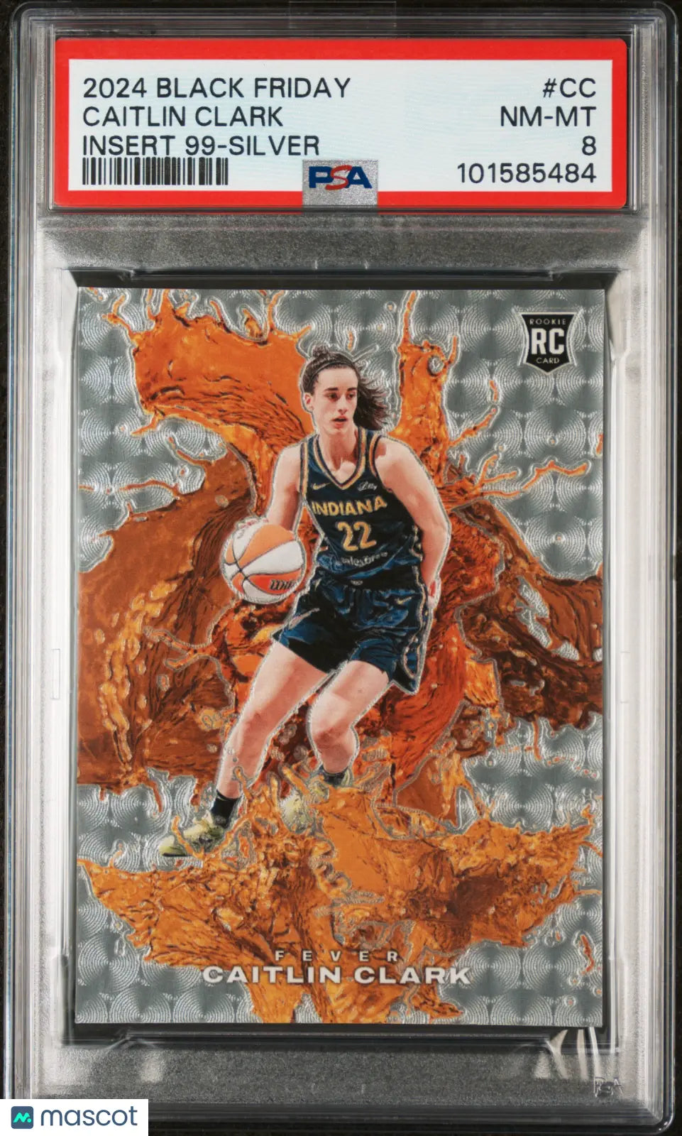 2024 Panini Black Friday Insert 99 Silver Caitlin Clark RC Rookie PSA 8 /25 