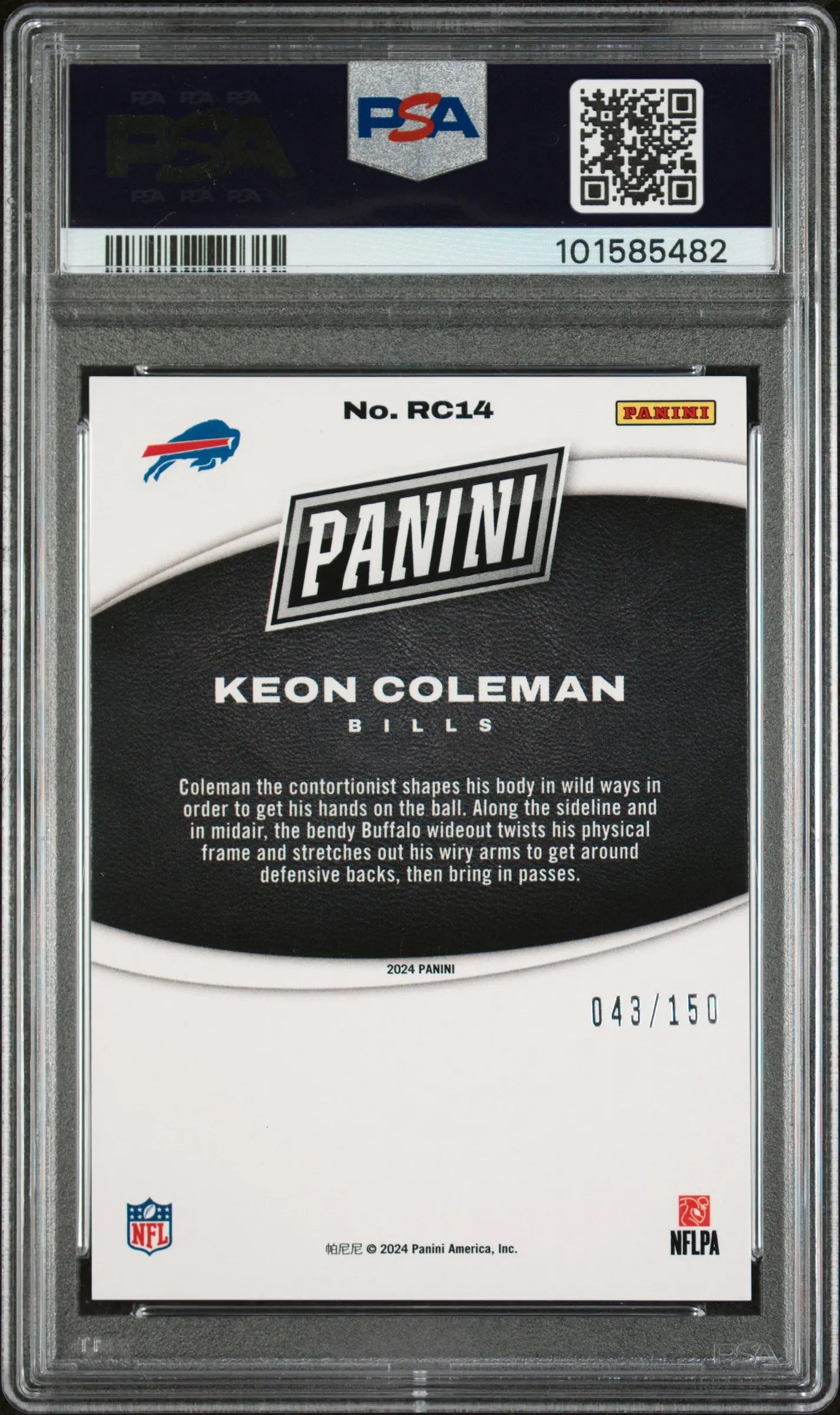 2024 Panini Black Friday Rookies Keon Coleman RC Rookie Holo PSA 10 