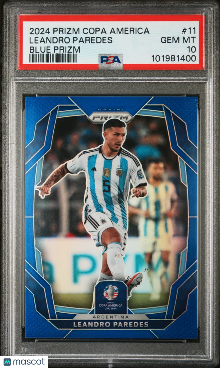 2024 Panini Prizm Conmebol Copa America Leandro Paredes  Blue Prizm PSA 10 /110 