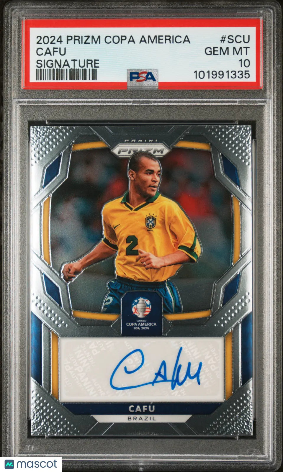 2024 Panini Prizm Conmebol Copa America Signatures Autograph Cafu PSA 10 