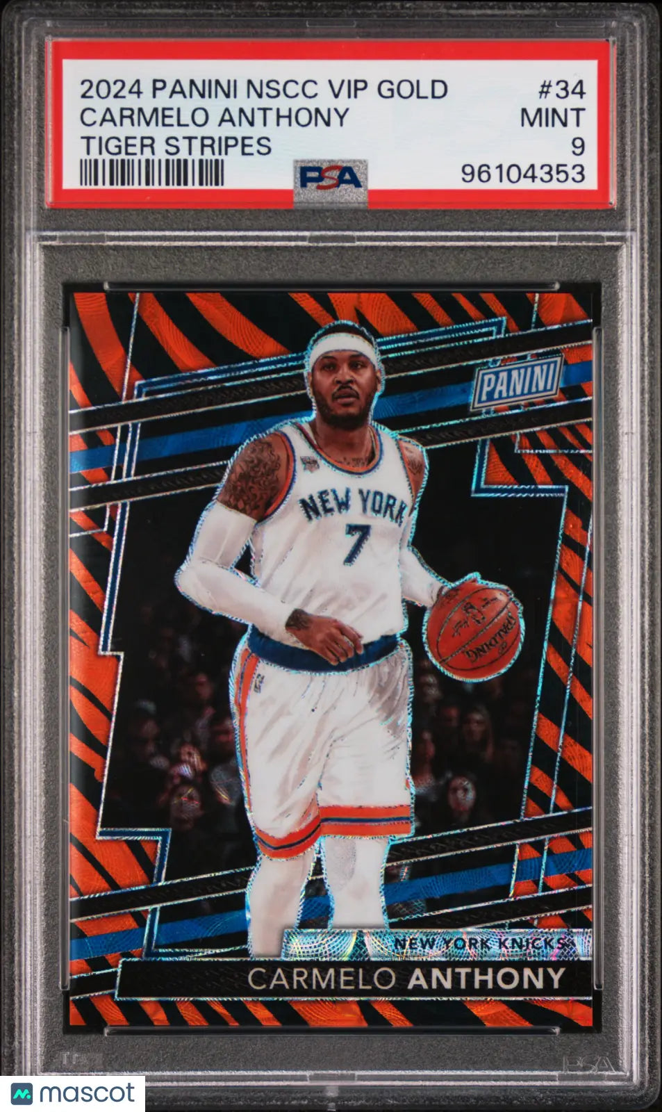 2024 Panini The National VIP Gold Packs Carmelo Anthony Tiger Stripe PSA 9 