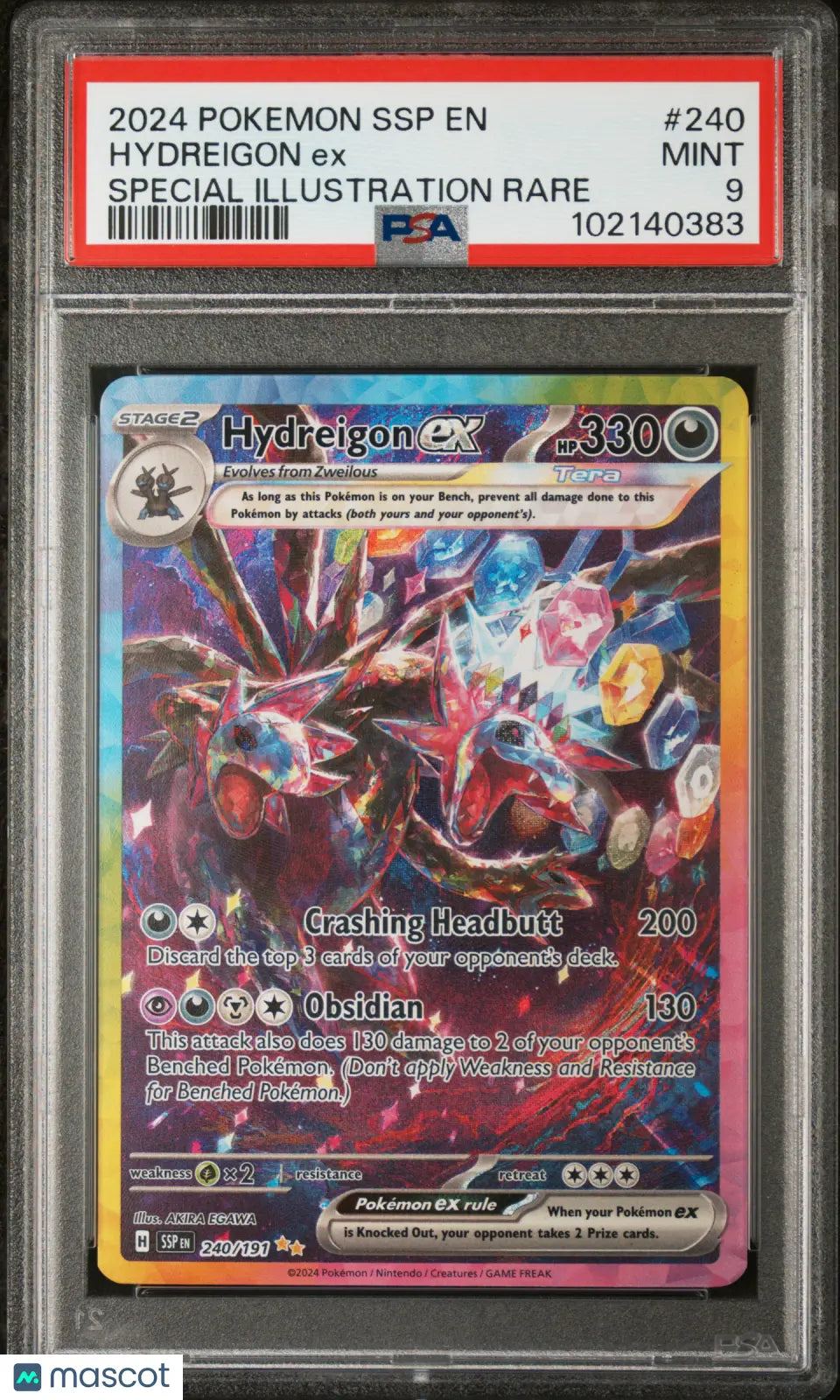 2024 Pokémon Surging Sparks Hydreigon EX #240 Special Illustration Rare PSA 9 