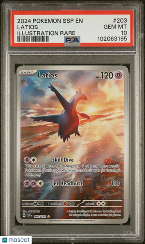 2024 Pokemon Surging Sparks Latios #203 Illustration Rare PSA 10 