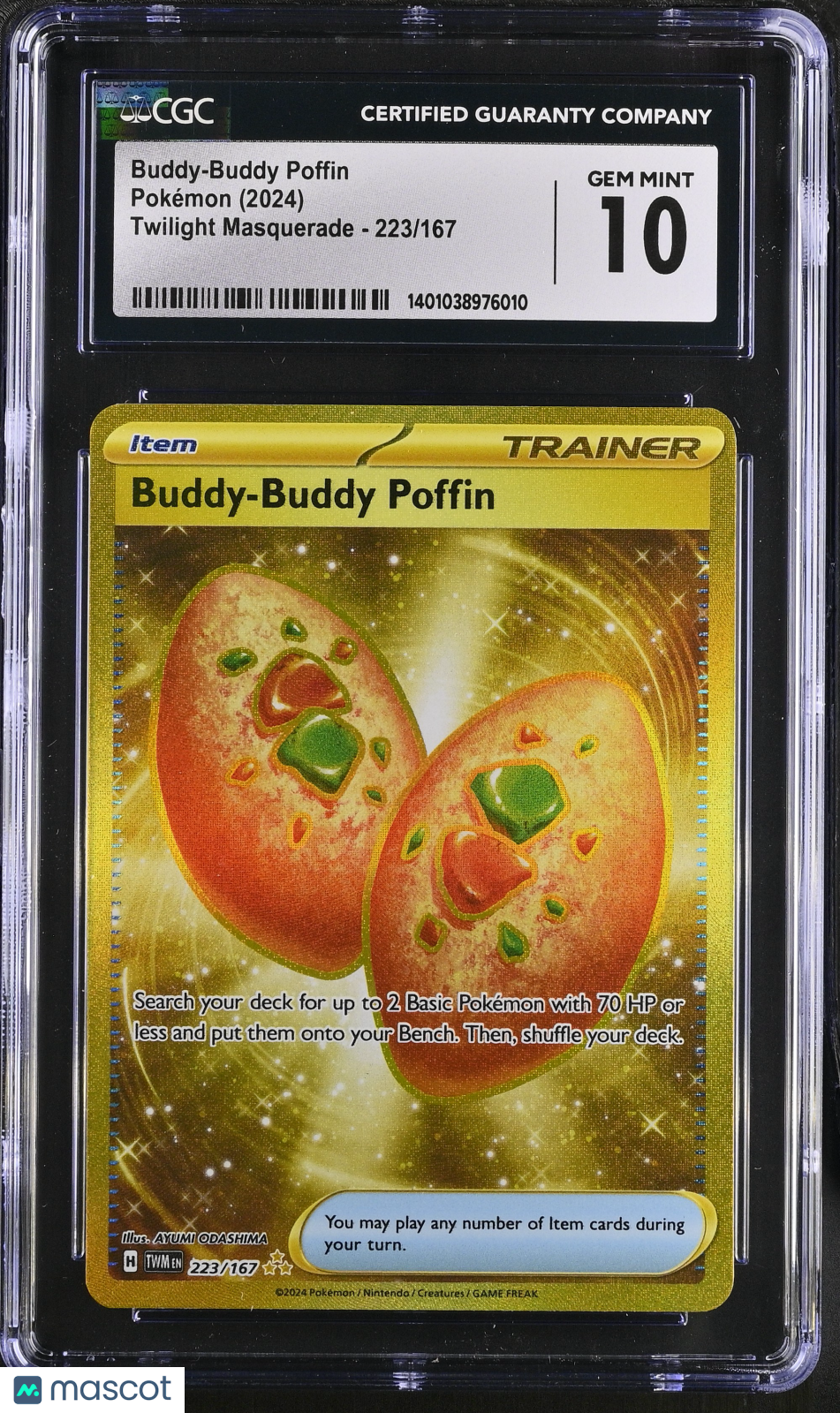 2024 Pokémon Twilight Masquerade Cgc 10 Buddy-Buddy Poffin Gold #223/167 1