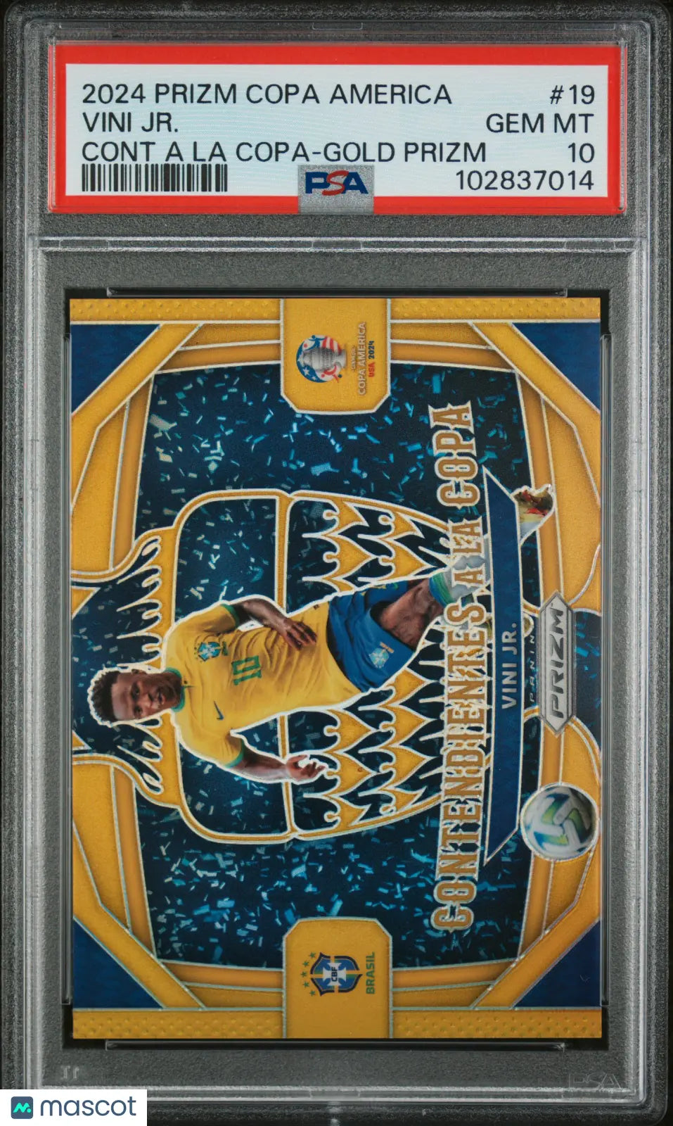 2024 Prizm Copa America Contendientes A La Copa Vini Jr Gold Prizm PSA 10 1/10 