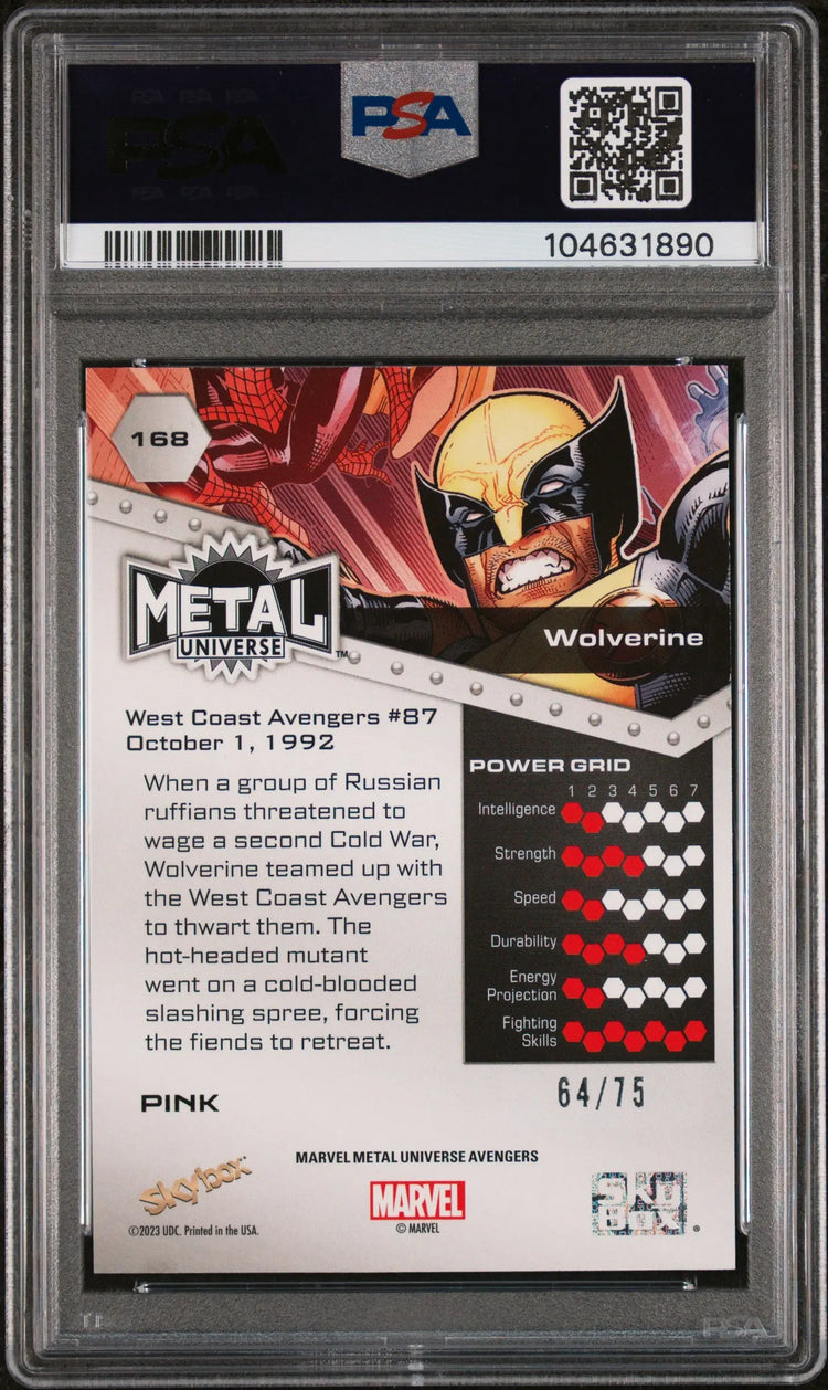 2024 Skybox Metal Universe Avengers Wolverine PMG Pink PSA 8 /75 