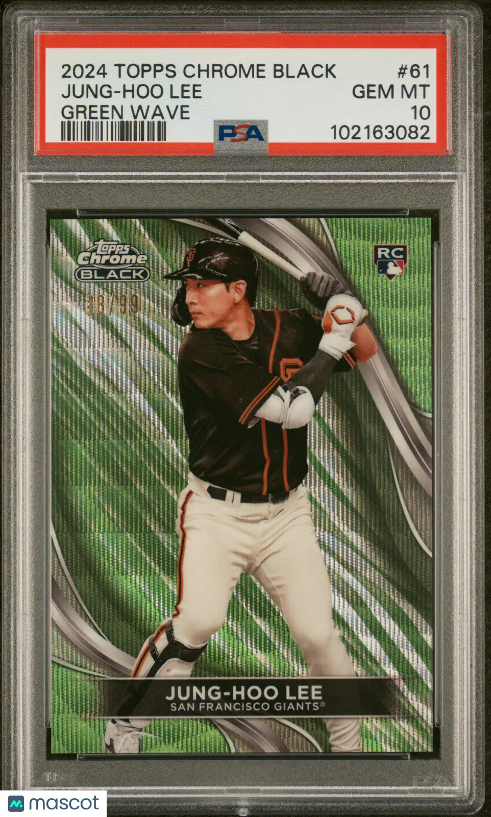 2024 Topps Chrome Black Jung-Hoo Lee RC Rookie Green Wave PSA 10 /99 